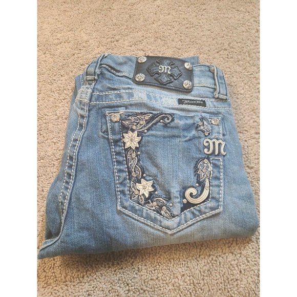 MISS ME (BOYFRIEND CAPRI) JEANS TAG SIZE 27 Cool Pockets Nice! - Picture 1 of 9